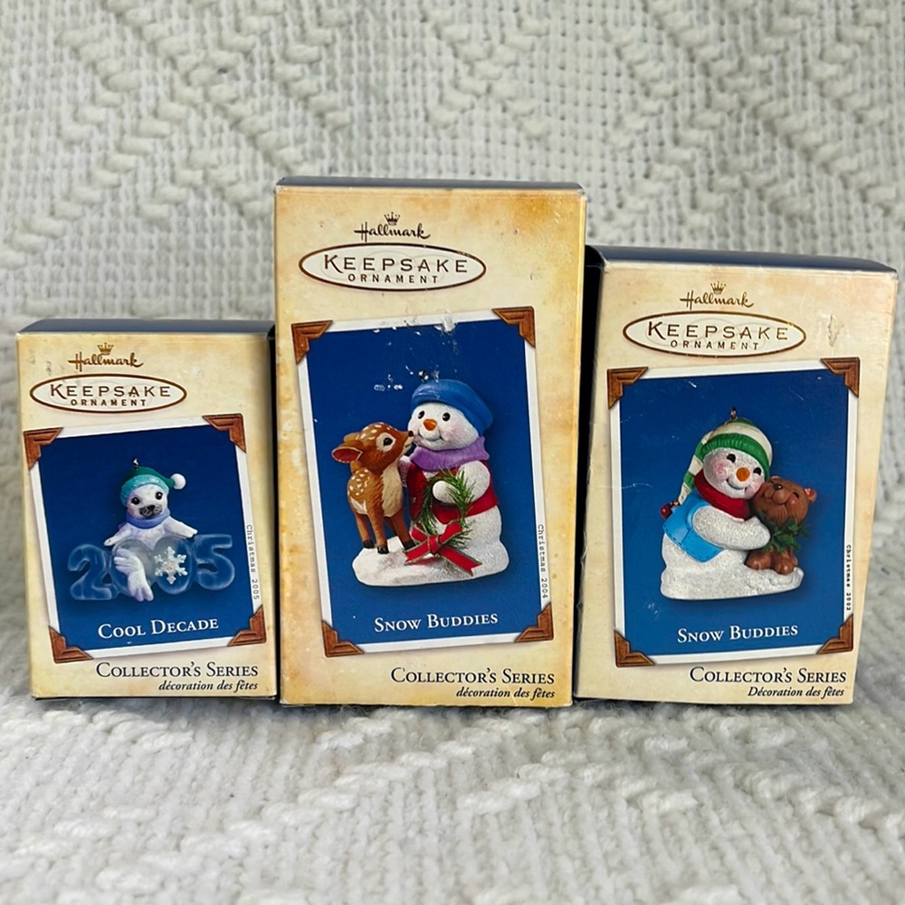 Hallmark keepsake Snow Buddies ornaments